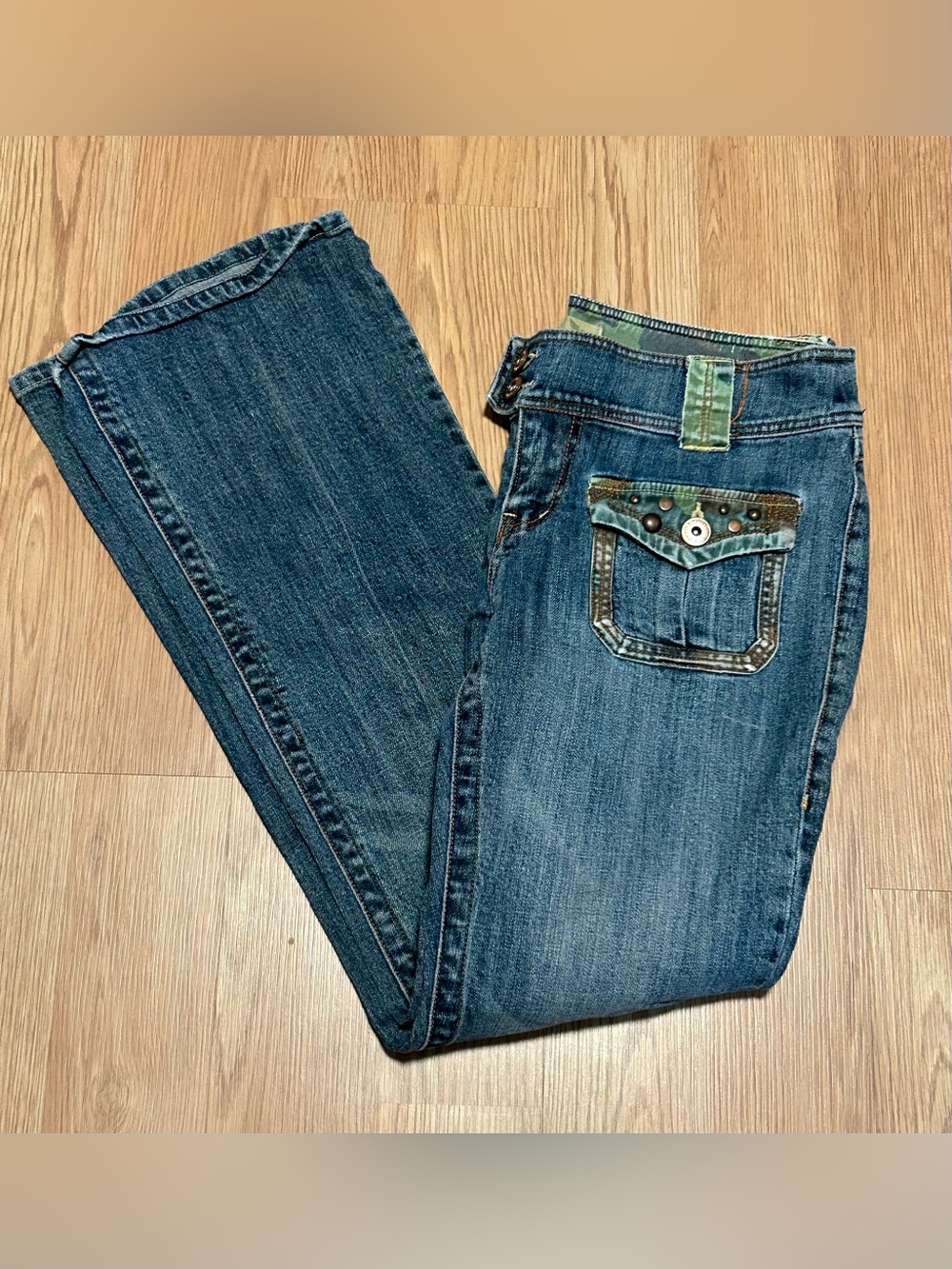 Z Cavaricci Vintage Y2K Jeans 90s Military Outfitters Size 13 Bootcut